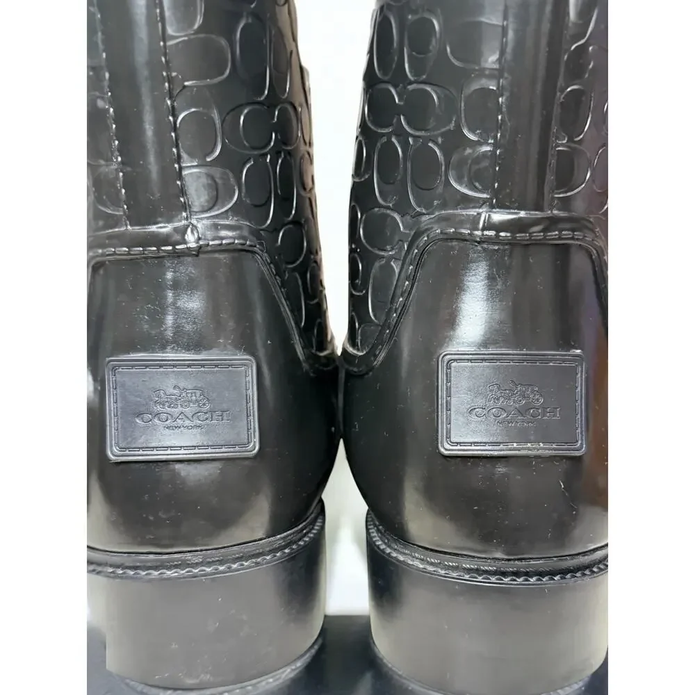 Coach FG1877 Classic Signature Embossed Rain Boot Size 10B